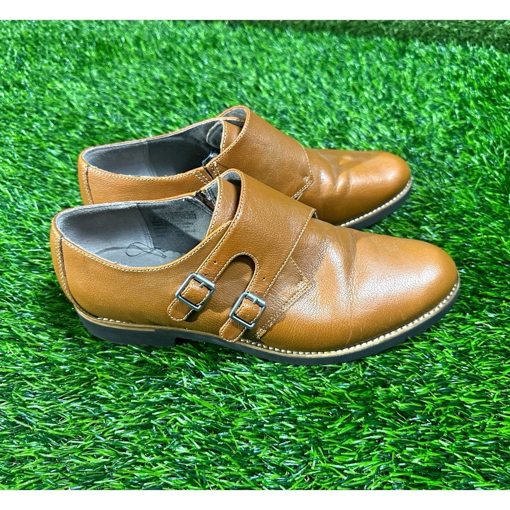 Rockport Women's Brown Leather Buckle Monk Strap Almond Toe Dress Shoes US 8 M